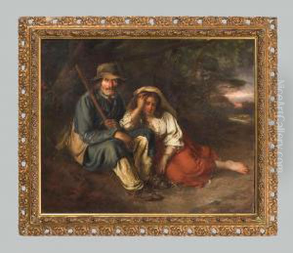 Polnische Bauern Oil Painting by Wilhelm Carl F. Trautschold