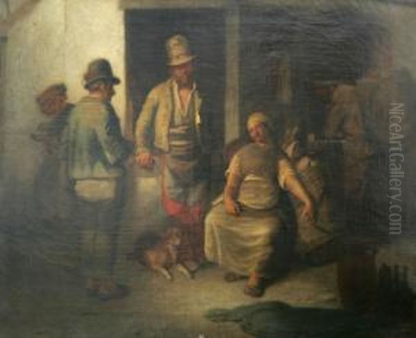 Les Petits Metiers De La Rue A Paris Oil Painting by Charles Joseph Travies de Villiers