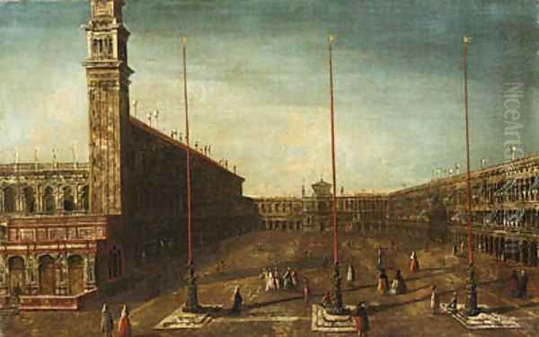 The Piazza San Marco, Venice, looking West towards San Geminiano Oil Painting by Francesco Albotto