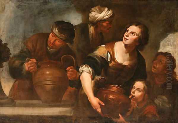 Peasants drawing Water from a Fountain Oil Painting by Gioacchino Assereto