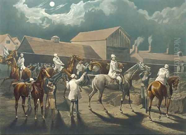 The first steeple chase on record (Siltzer 63) by J. Harris Oil Painting by Henry Alken