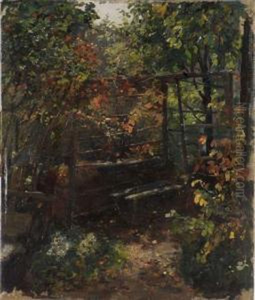 Angolo Di Giardino Oil Painting by Severino Trematore