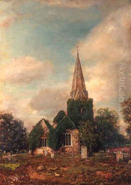 The Churchyard at Stoke Poges, Buckinghamshire Oil Painting by Henry Mark Anthony