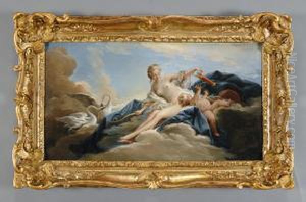 Venere Ed Amore Oil Painting by Pierre Charles Tremoliere