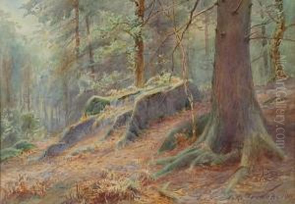 Bettws Woods Oil Painting by John A. Trench