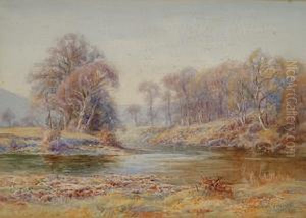 Bend In A River - North Wales Oil Painting by John A. Trench