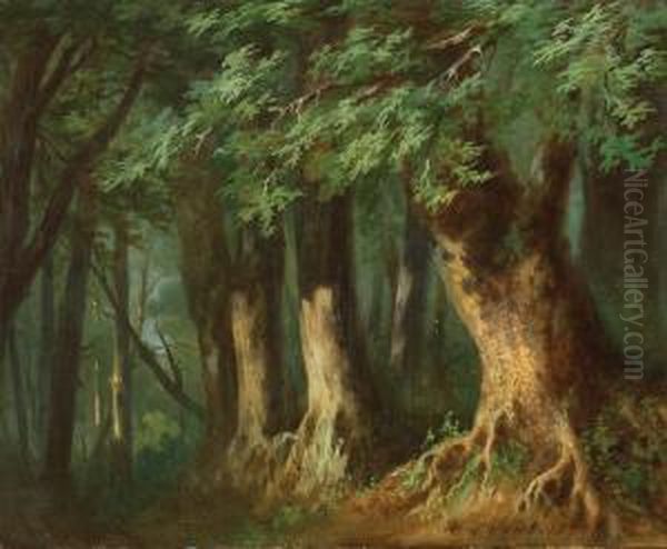 Forrest Clearing Oil Painting by Henri Trenk