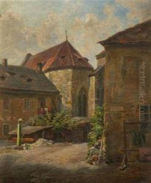 Prague At Na Frantisku Oil Painting by Jan Trentan-Havlicek