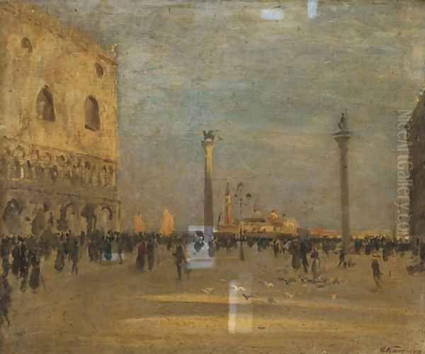 Piazza San Marco, Venezia Oil Painting by Alessandro Altamura