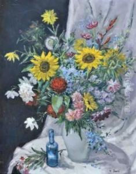 Bouquet De Fleurs Oil Painting by Georges-Albert Tresch