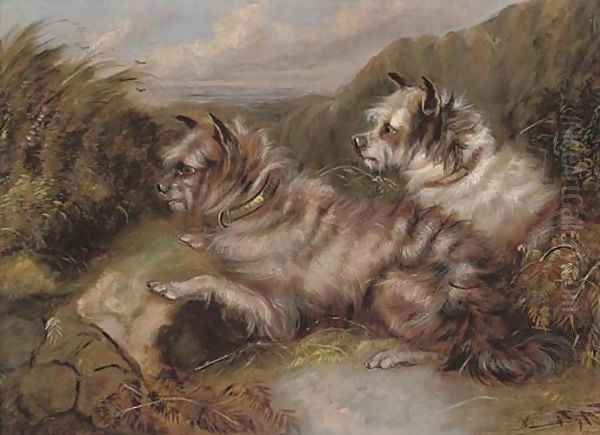 Terriers on the scent Oil Painting by George Armfield