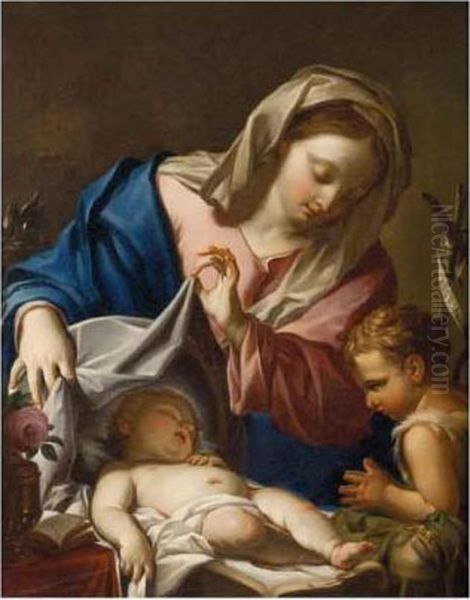 Madonna Con Il Bambino 
E San Giovannino Oil Painting by Francesco Trevisani