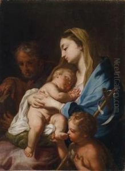 The Holy Family With The Infant Baptist Oil Painting by Francesco Trevisani