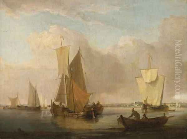 Dutch shipping off the coast Oil Painting by William Anderson