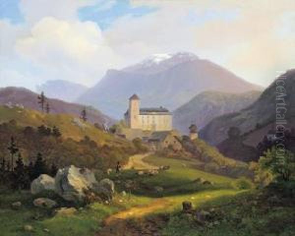 Blick Auf Schlos Kranichberg Oil Painting by Alexander Trichtl