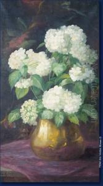 Hortensias Oil Painting by Camille Triest Van Mulders