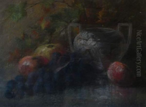 Pommes Et Raisins Oil Painting by Camille Triest Van Mulders