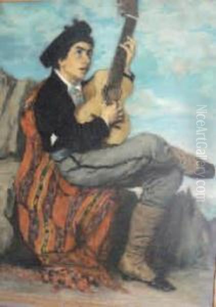 Le Guitariste Oil Painting by Zenon Trigo