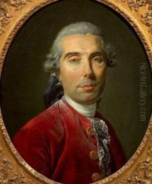 Portrait De Gentilhomme Oil Painting by Louis Rolland Trinquesse