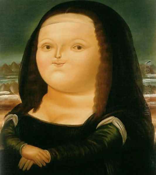 Mona Lisa Monalisa Oil Painting by Fernando Botero