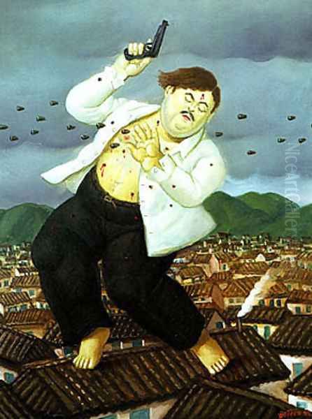 Death of Pablo Escobar Oil Painting by Fernando Botero