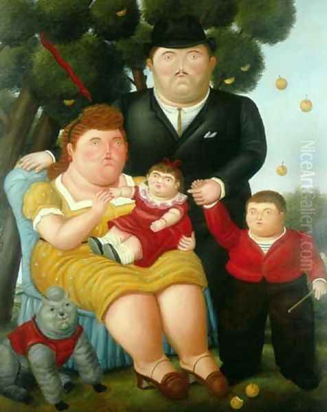 A Family Una Familia Oil Painting by Fernando Botero