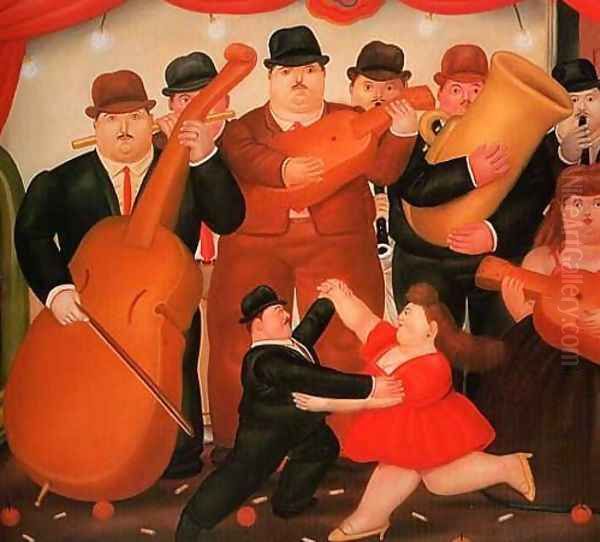 Ball In Colombia Oil Painting by Fernando Botero