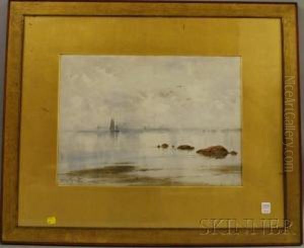 Seascape With Sailboats Oil Painting by Samuel Peter Rolt Triscott