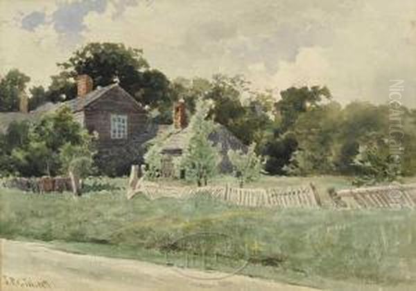 Colonial Homestead Oil Painting by Samuel Peter Rolt Triscott