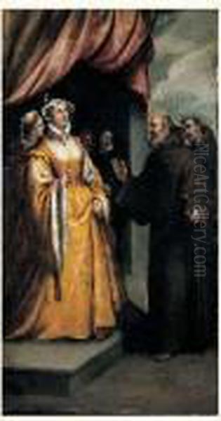 La Rencontre De La Reine Oil Painting by Luis Tristan