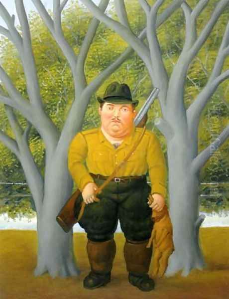 A Hunter El Cazador Oil Painting by Fernando Botero