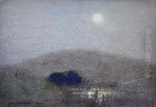 Moonlight Oil Painting by John William Tristram