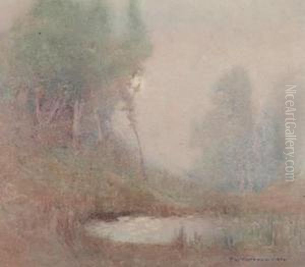 Misty Nocturne Oil Painting by John William Tristram