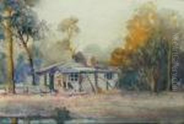 The Homestead Oil Painting by John William Tristram