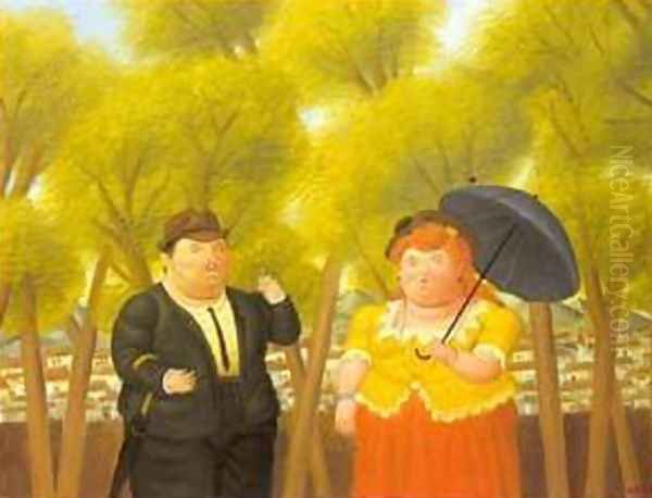 A man and a woman 1989 Oil Painting by Fernando Botero