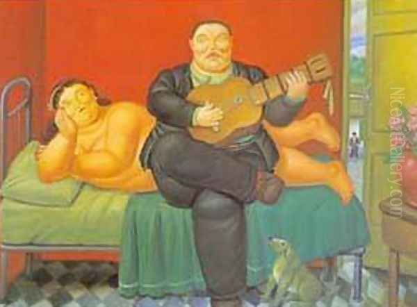 A Concert 1995 Oil Painting by Fernando Botero