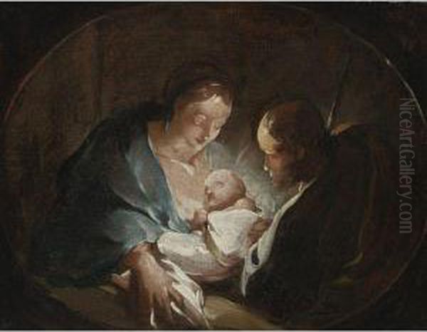 The Holy Family Oil Painting by Paul Troger