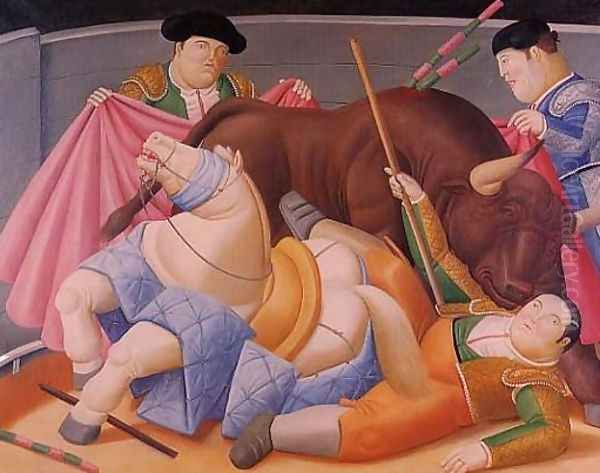 El Quite Oil Painting by Fernando Botero