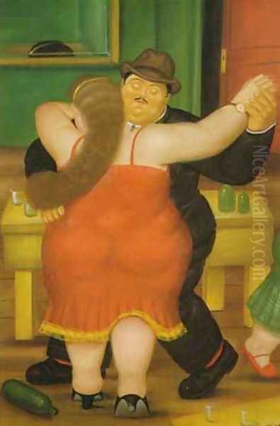 Dancing Couple Oil Painting by Fernando Botero