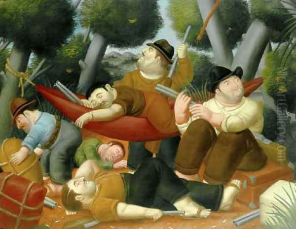 Guerrilla Of Eliseo Velasquez Oil Painting by Fernando Botero