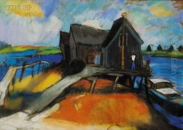 Coastal Home Oil Painting by Abram Tromka