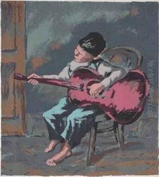 ''kentucky Minstrel'' Oil Painting by Abram Tromka