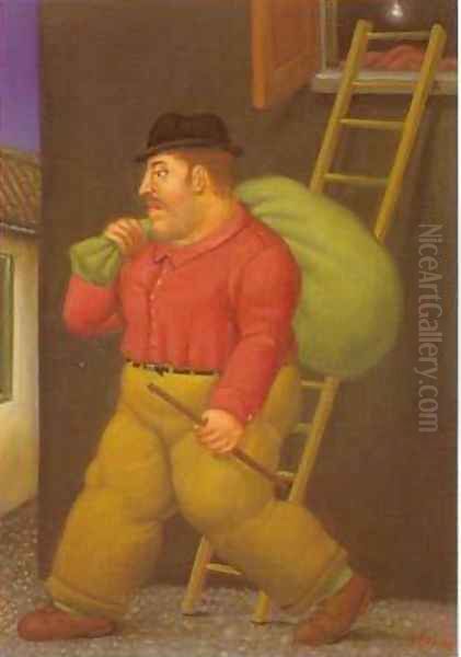 A Thief 1994 2 Oil Painting by Fernando Botero