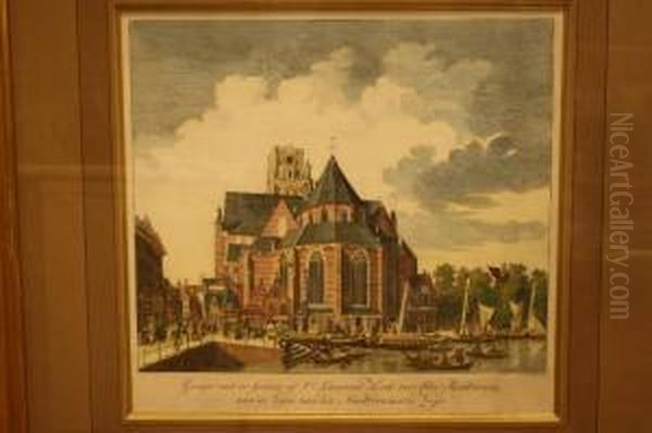 Gezigt Van De Groote Of St. Laurens Kerk Der Stad Rotterdam Oil Painting by Cornelis Troost