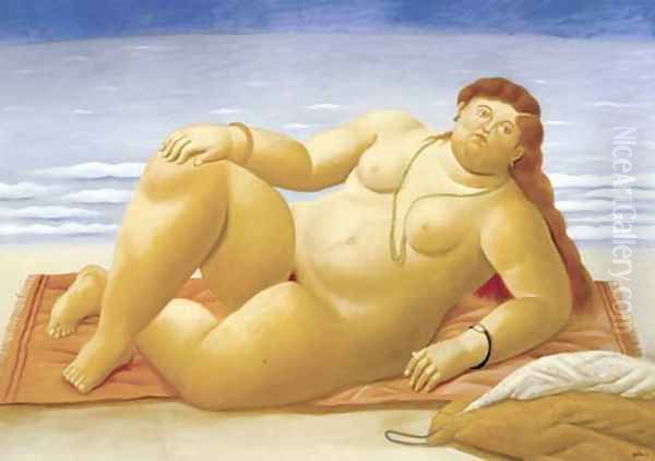 La Playa Oil Painting by Fernando Botero