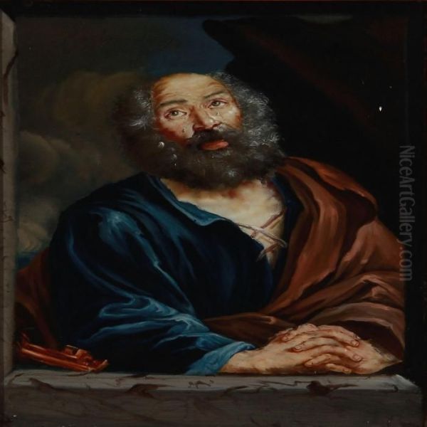 A Man In Pray Oil Painting by Girolamo Troppa