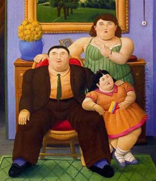 Familia Colombiana Oil Painting by Fernando Botero