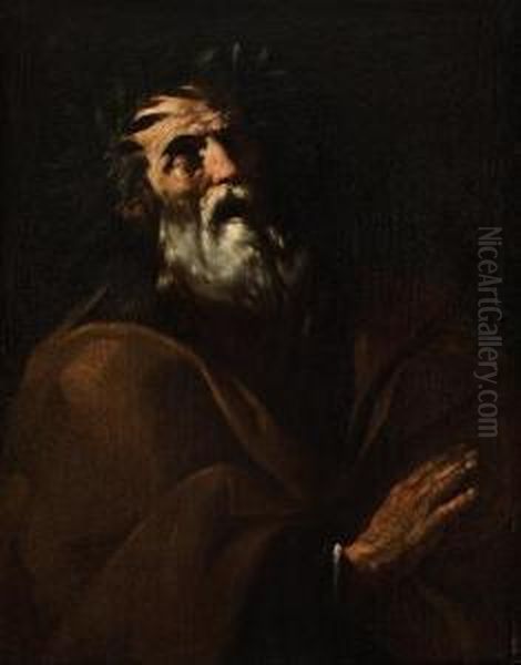 Omero Oil Painting by Girolamo Troppa