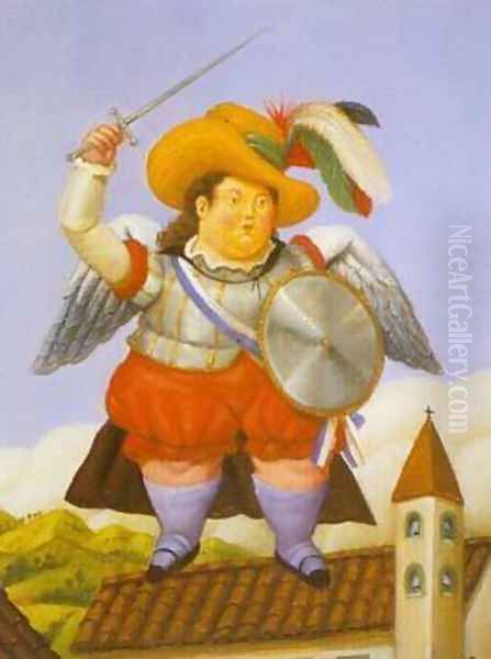 Archangel 1995 Oil Painting by Fernando Botero