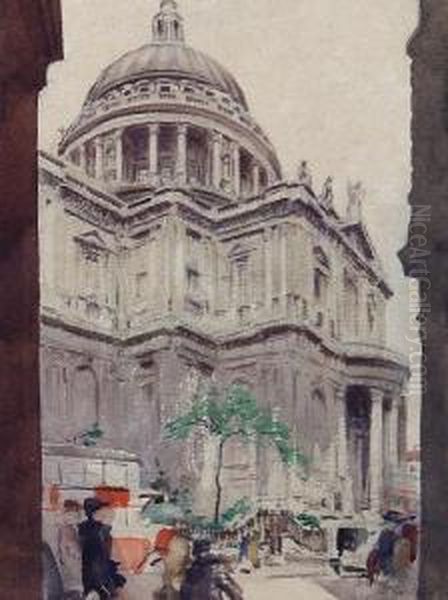 St Paul's Cathedral Oil Painting by Alexander Mason Trotter